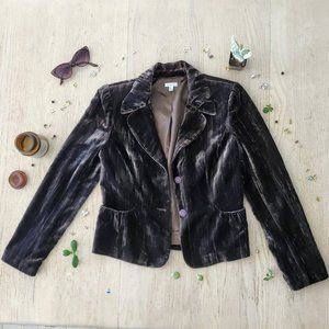 Semantiks Brown Velvet Silk Blazer